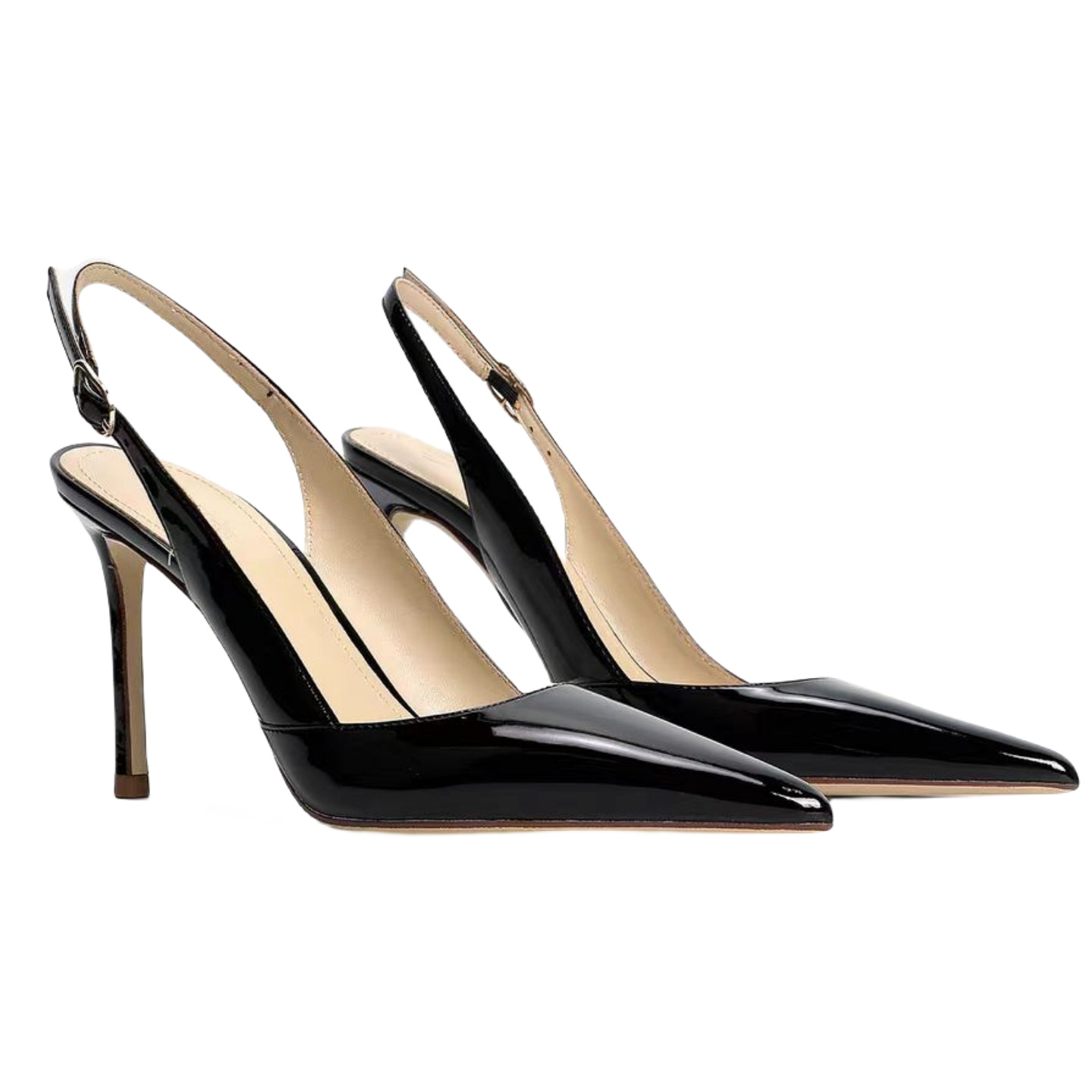 Women's Peep Toe Dress Sandals - 7cm Slim Heel Office Pumps with Adjustable Ankle Strap C260204