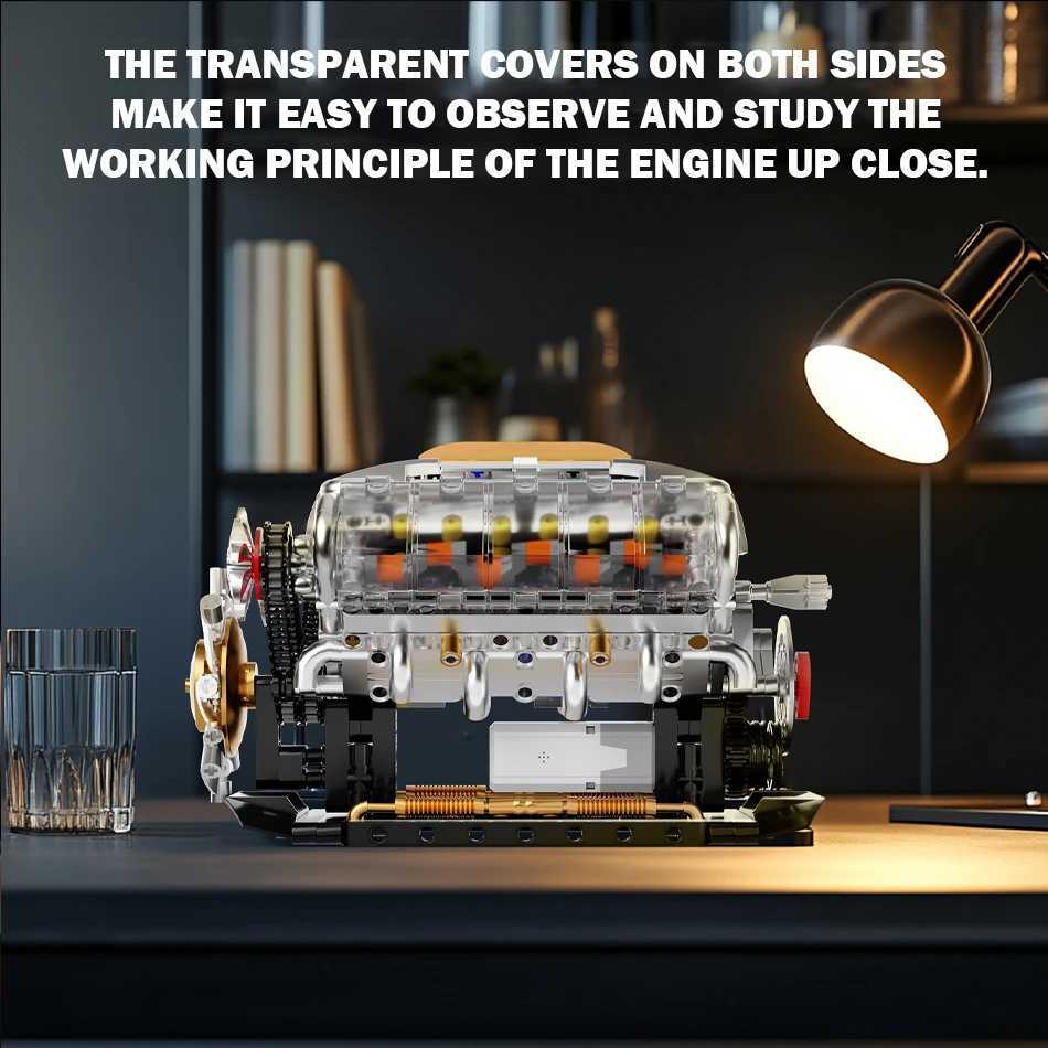 692 PCS MOC Technical Motorized V8 Engine Model Building Blocks Car Electrically Driven Engine Supercar Bricks Toys for Kid Gift Y250628