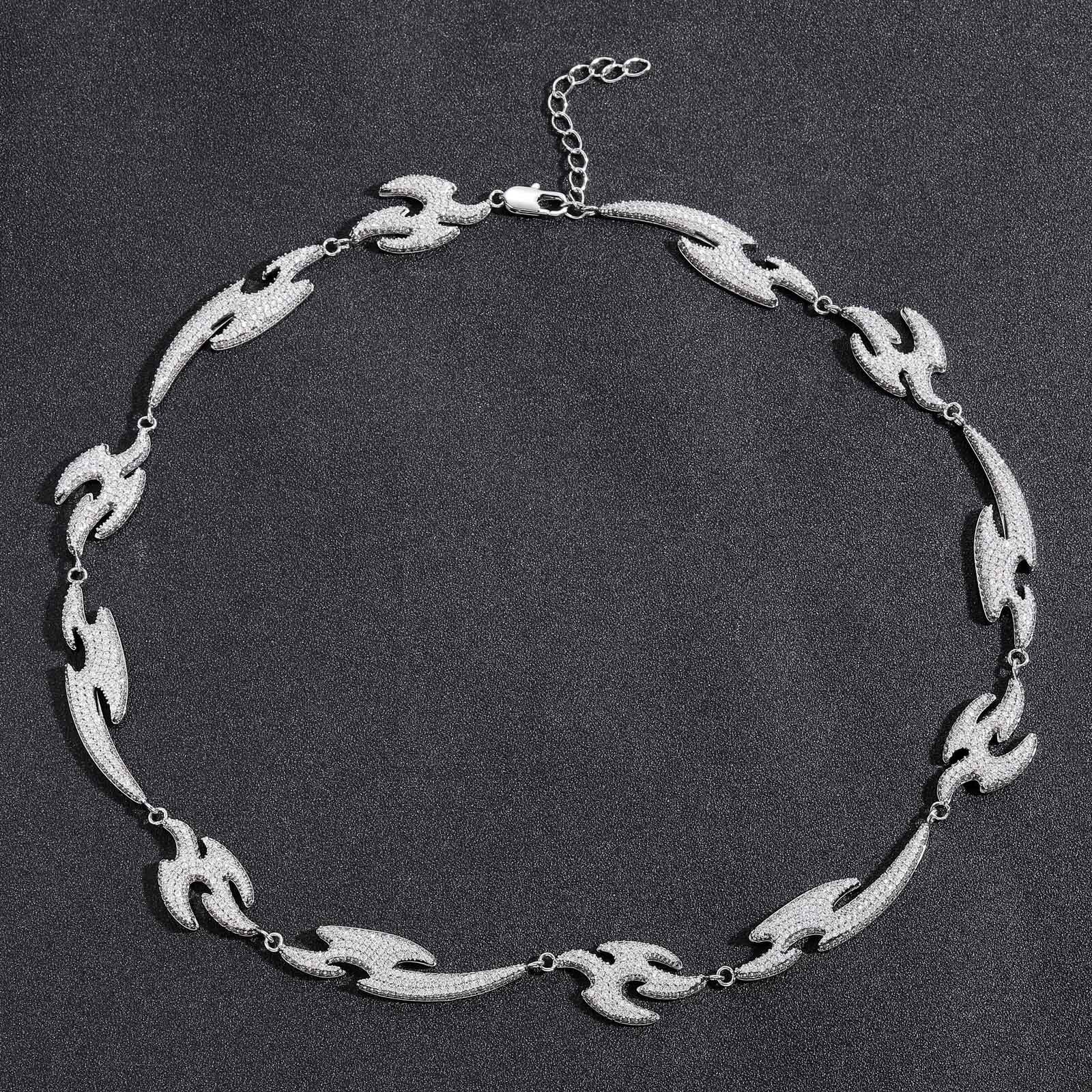 New Arrival Unisex Hip Hop Swallow Necklace Iced Out Moissanite High Quality Geometric Asymmetrical Personalized Necklace Accessory Pass the diamond t