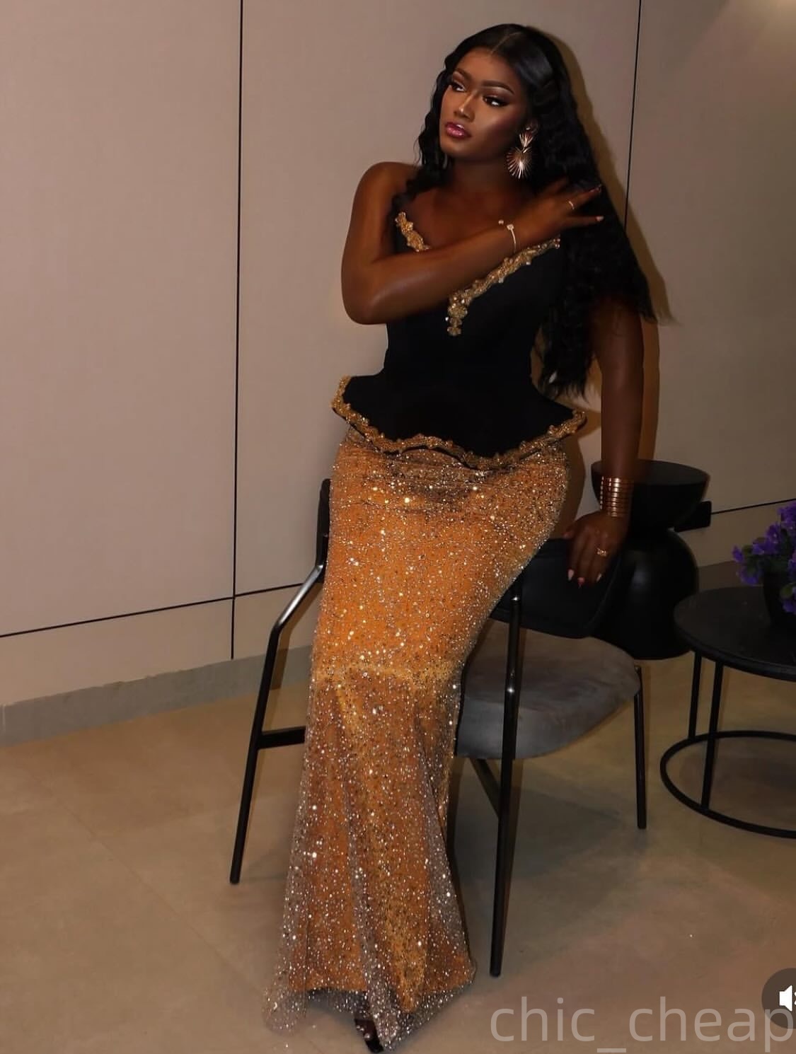 Gold Mermaid Prom Dresses 2025 Crystals Sequined Sweetheart Evening Formal Party Second Birthday Engagement Gowns Plus Size Dress For Special Occasion