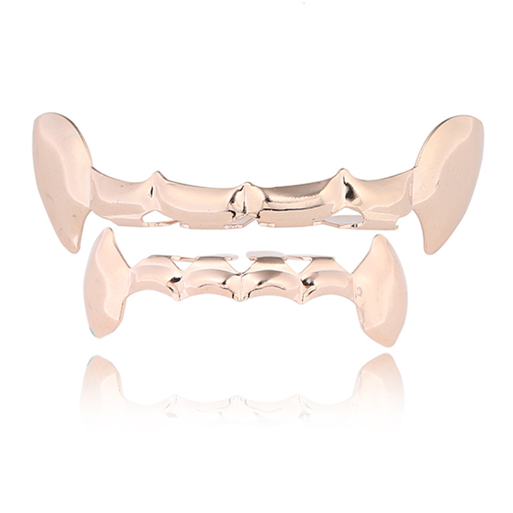 New 18K Gold Plated Pointed Fangs Hip Hop Grillz Celebrity Style High Quality Teeth Accessory