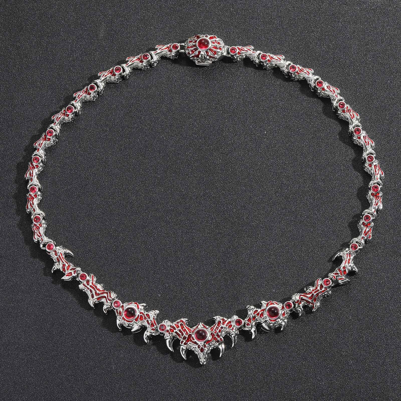 New Spike Parasitic Red Eye Thorn Iced Out Exaggerated Hip Hop Mens Creative Accessory Bling Bling Necklace Pass the diamond tester