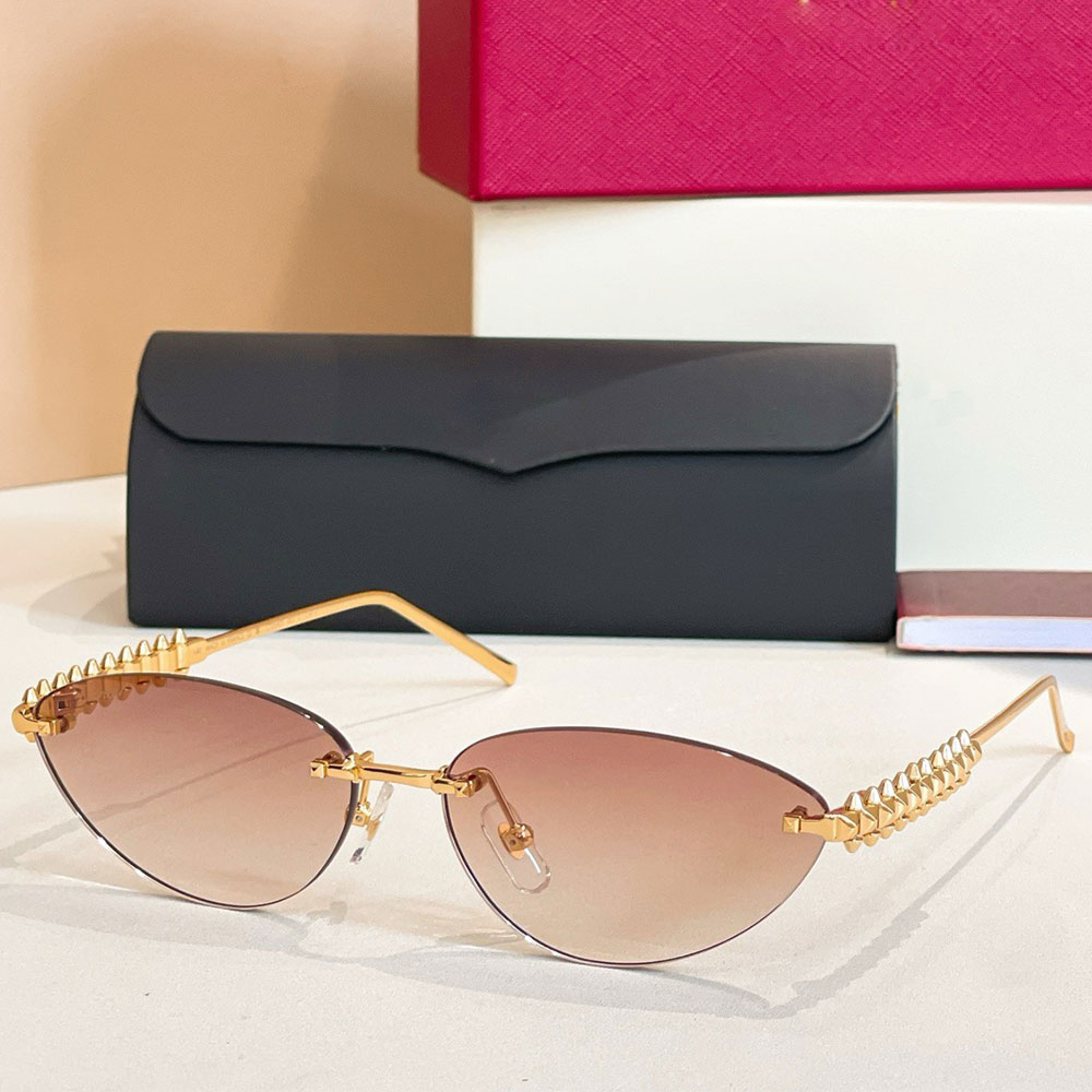 CLASH DE SUNGLASSES CT0543S Luxury Womens Frameless Cat Eye Sunglasses designed by designers with unique electroplating process and exquisite sunglasses with box