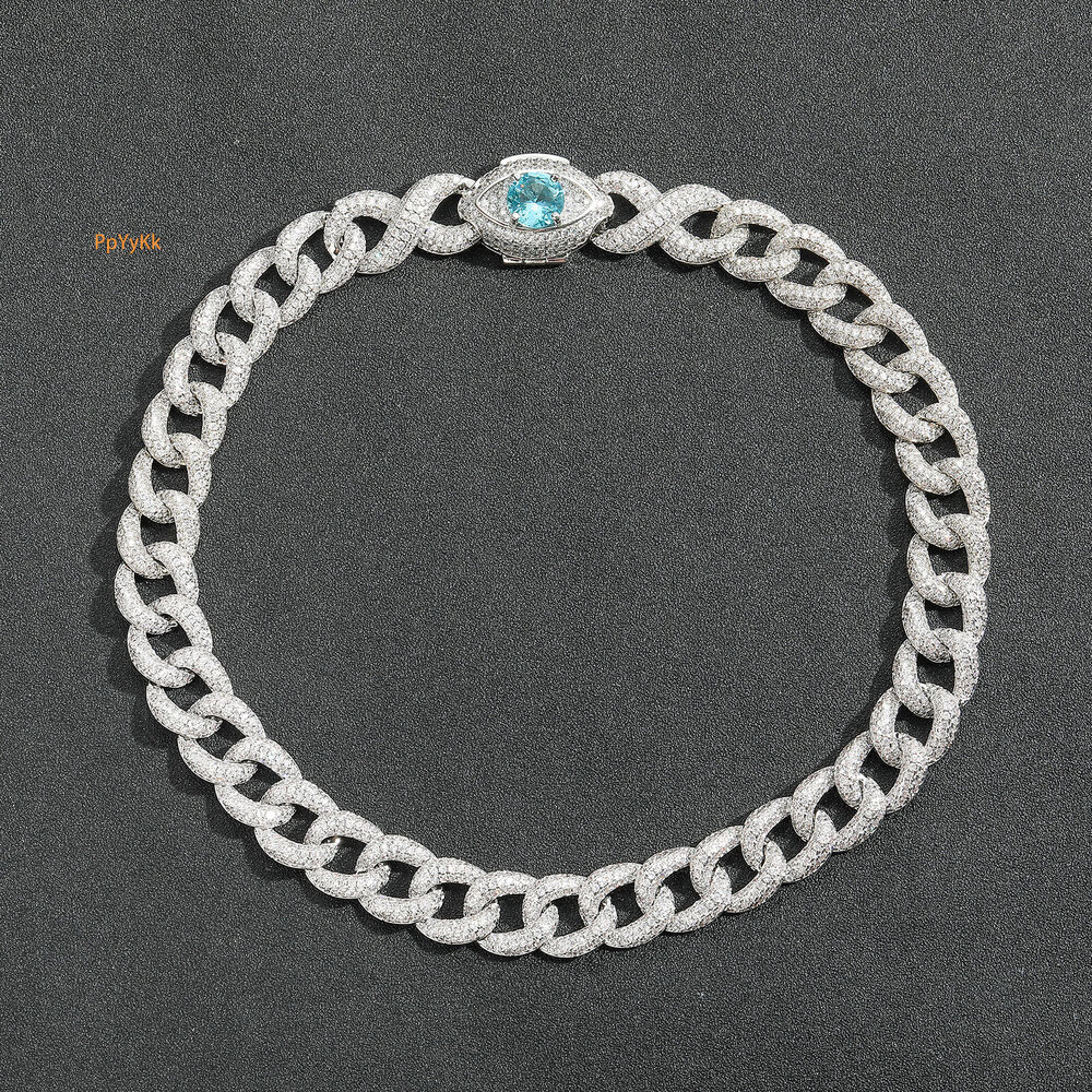 16MM Eye Cuban Link Chain Iced Out Luxury Hip Hop Necklace Versatile Layered Choker Street Style Bling Bling Niche Accessory Pass the diamond tester