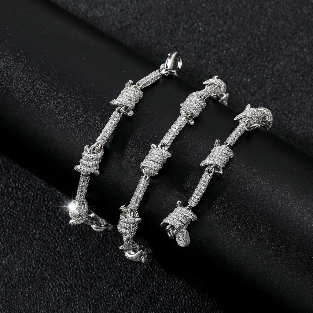 Luxury Jewelry Wire Chain Trendy Cuban Chain Double-Sided Full Iced Moissanite Necklace Unisex Hip Hop Accessory Pass the diamond tester
