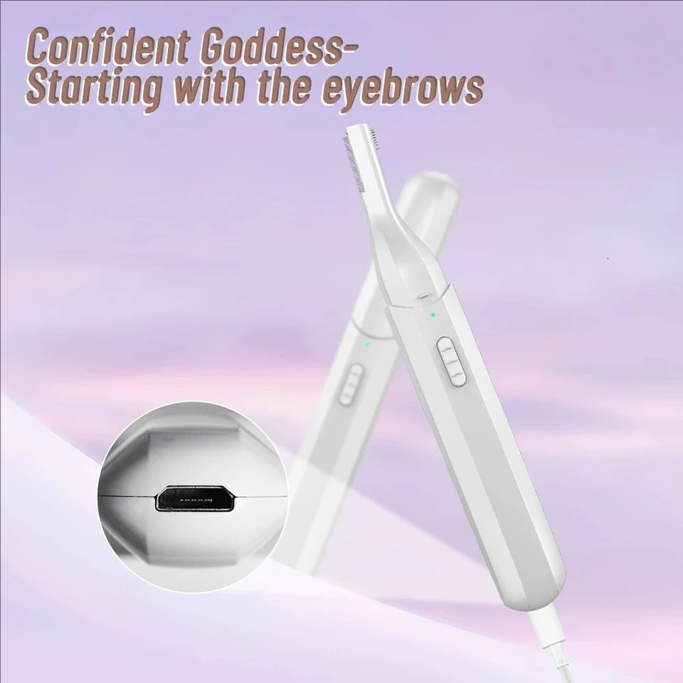 Professional Rechargeable Eyebrow Trimmer for Women - Painless Auto-Adjusting Facial Hair Remover Brow Grooming Kit 250627