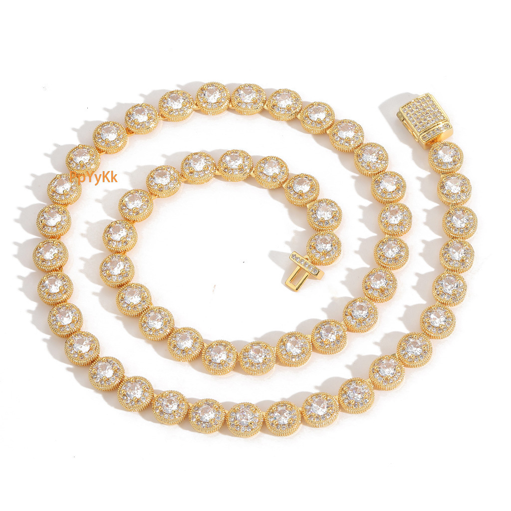 Luxury Jewelry New Release 8mm Round Icy Sugar Chain Iced Out Luxury Unique Trendy Men Niche Collarbone Hip Hop Necklace Pass the diamond tester