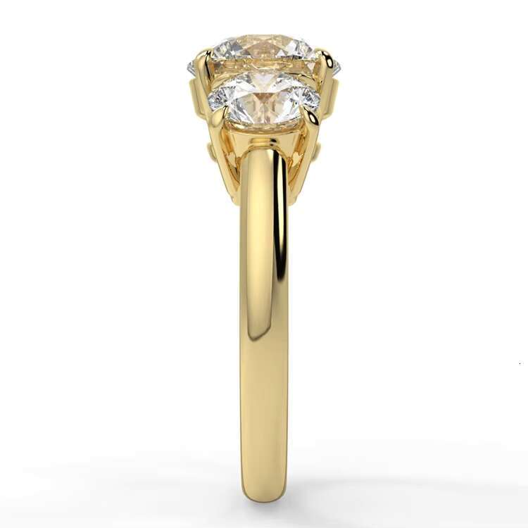 14K Solid Gold Moissanite 3 Stones Wedding Ring Rose Gold Girls Rings Jewelry Luxury Diamond Rings