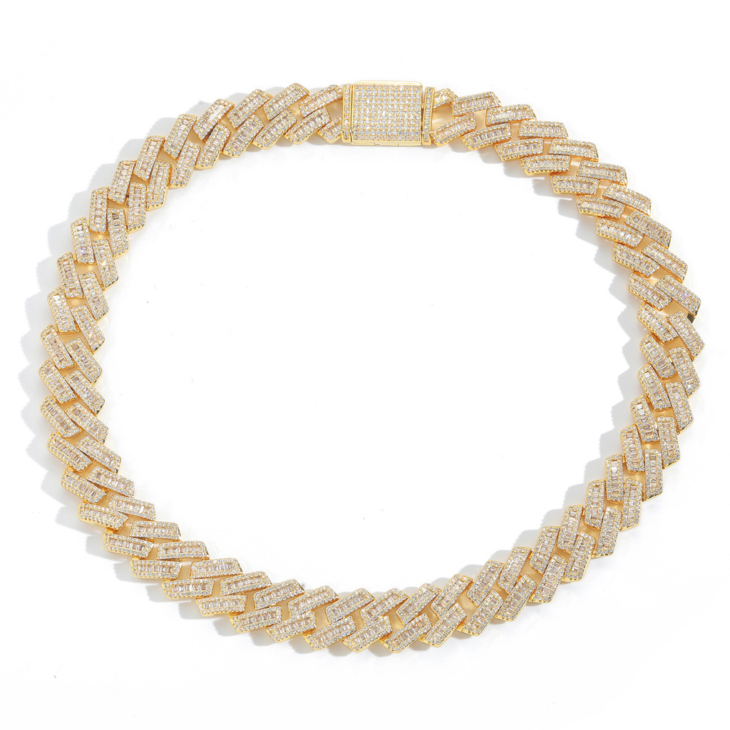 16mm Iced Out Cuban Chain Hip Hop Necklace Men Niche Moissanite Accessory Pass the diamond tester
