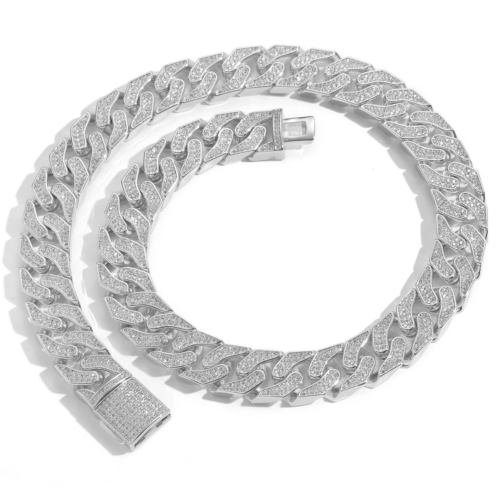 Hip Hop 16mm Geometric Cuban Chain Men's Iced Out Top Grade Moissanite Accessory Pass the diamond tester
