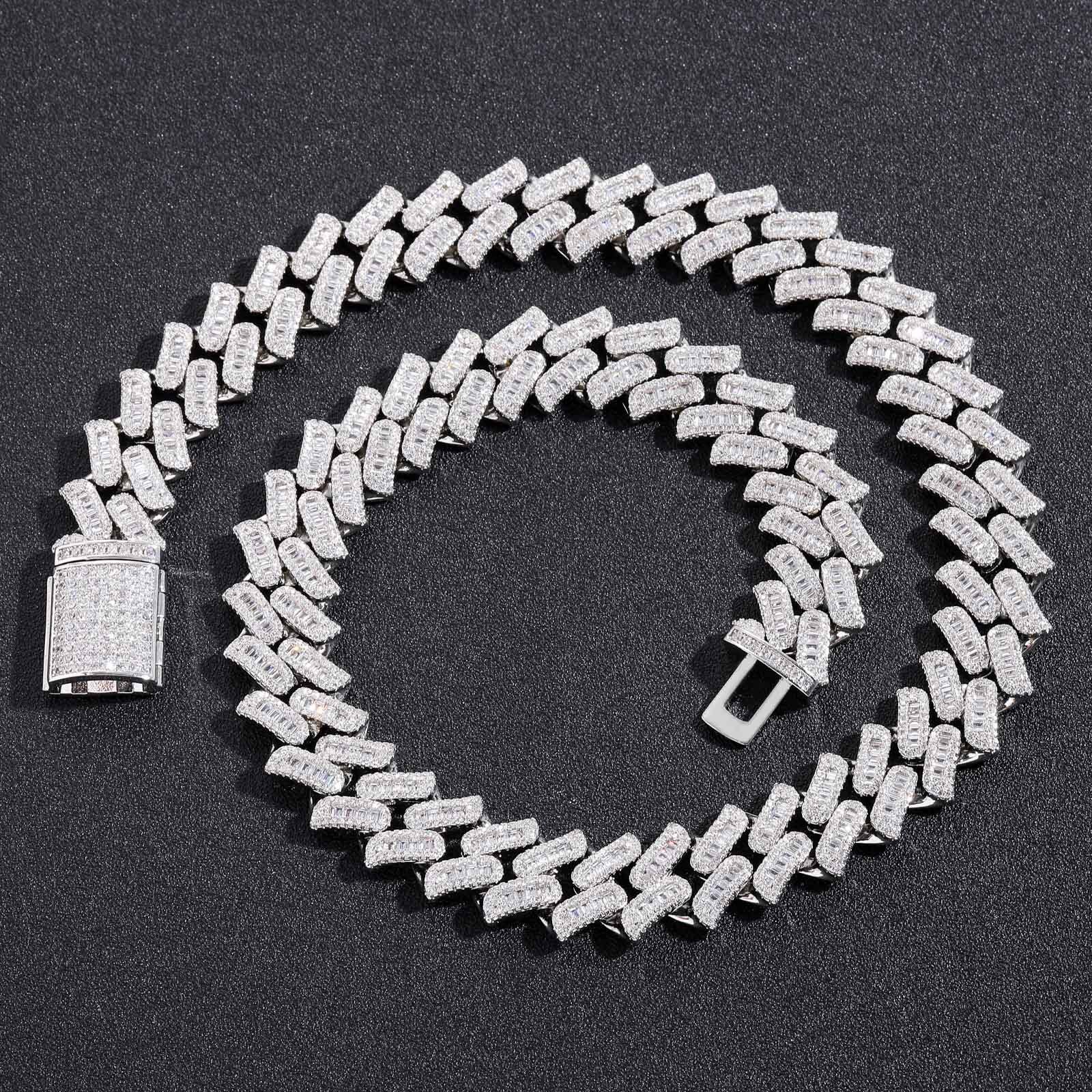 Hip Hop 16MM Thorn Cuban Link Chain T-Cut Moissanite with Miami Clasp Men's Trendy Necklace Iced Out Premium Quality Pass the diamond tester