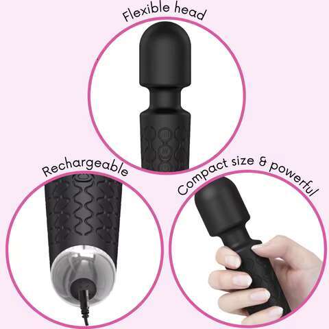 USB Rechargeable Flexible Head Classic Vibrating Stick Electric Personal Massager Body Wellness Mini AV Wand Vibrator for Women