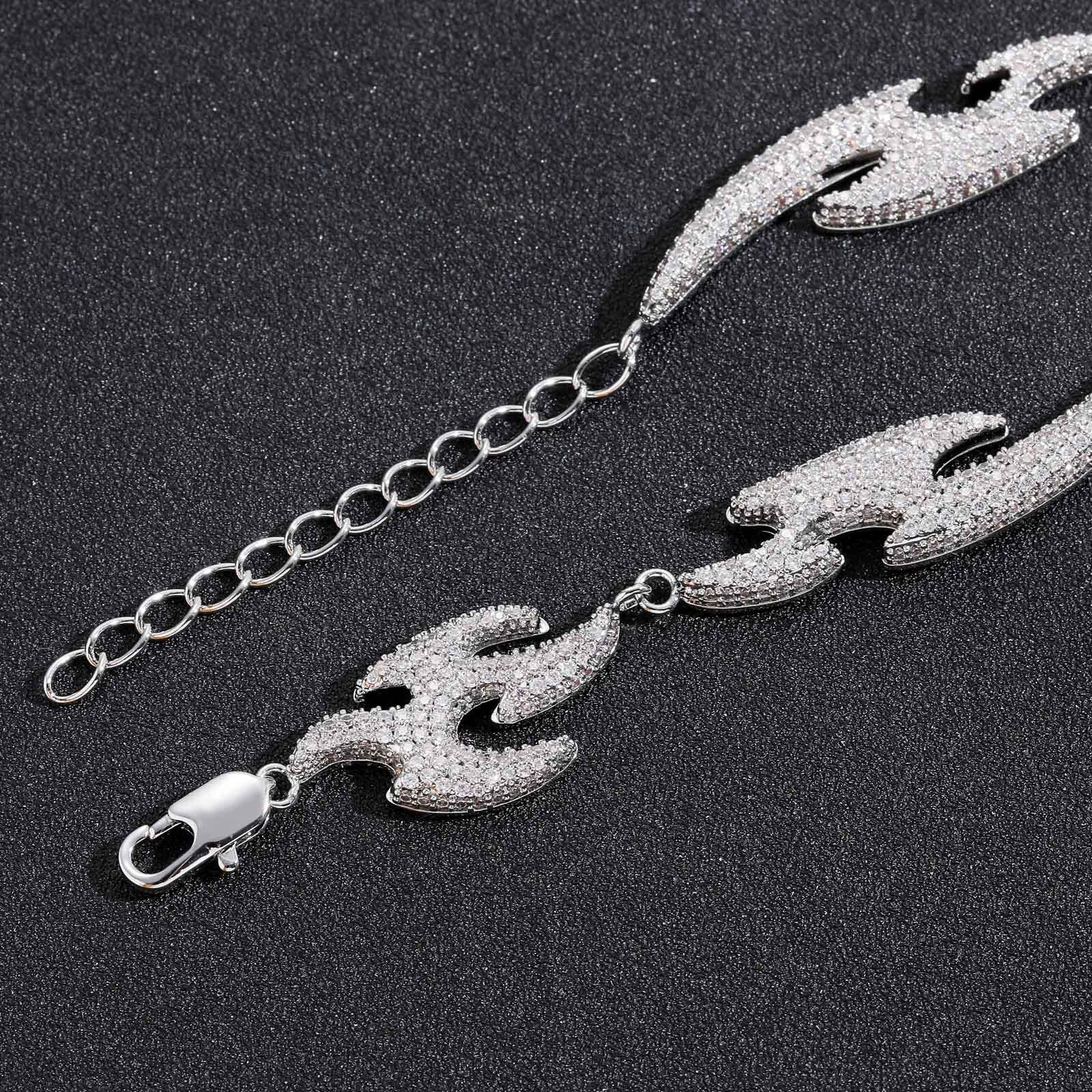 New Arrival Unisex Hip Hop Swallow Necklace Iced Out Moissanite High Quality Geometric Asymmetrical Personalized Necklace Accessory Pass the diamond t