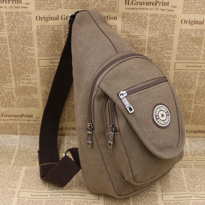 Free Shipping Designer Bag Factory Direct Sale Korean Style New Men's Canvas Chest Luxury Bag Shoulder Outdoor Casual Crossbody Sports Cycling