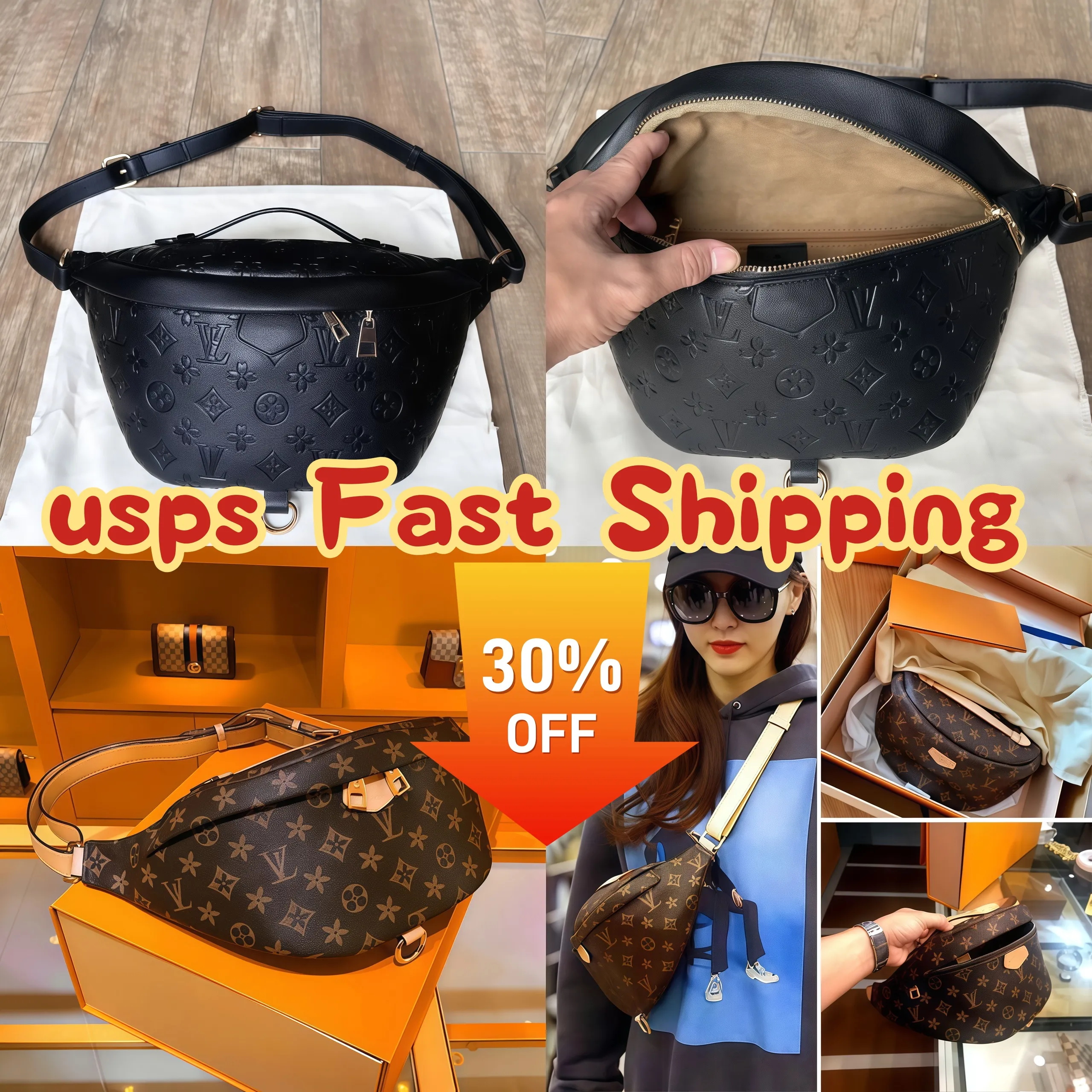 Bum bag Cross Body Waist Bags Temperament Bum bags Fanny Pack Bum embossing flowers Famous soft leather Luxurys designers bags Serial Number Date Code DustBag