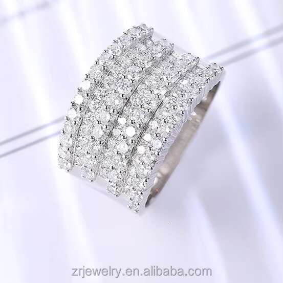 Women 18K Cvd Lab Grown Diamond Engagement Ring Wholesales Jewelry Gold Band Custom Rings