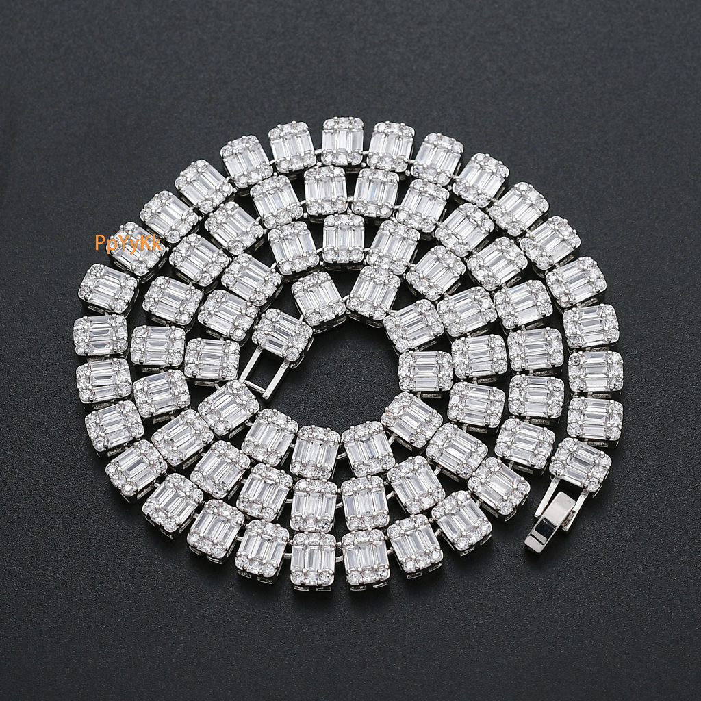 Luxury Moissanite 9mm Hip Hop Necklace Iced Out Bold Men's Choker High Quality Pass the diamond tester