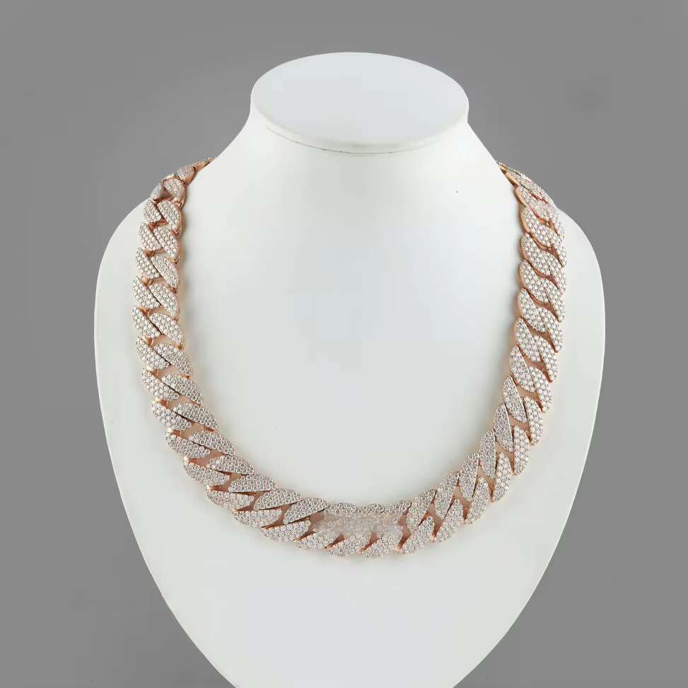 Fully Iced Out 18k Yellow Gold Plated 18 Stainless Steel Moissanite Diamond Hip Hop Chain Necklace Luxury Jewelry