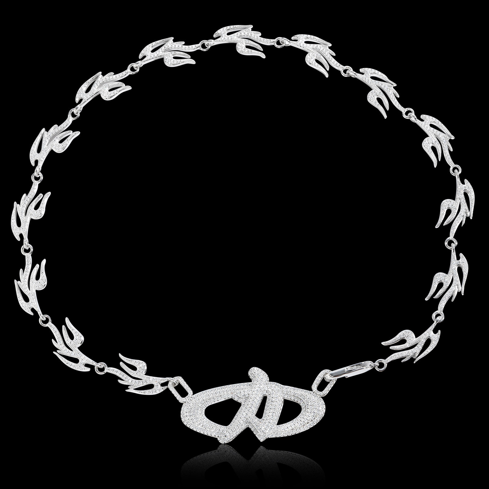 New Hip Hop Power Iced Out Mens Streetwear Rapper Niche Moissanite Swallow Bling Bling Necklace Pass the diamond tester