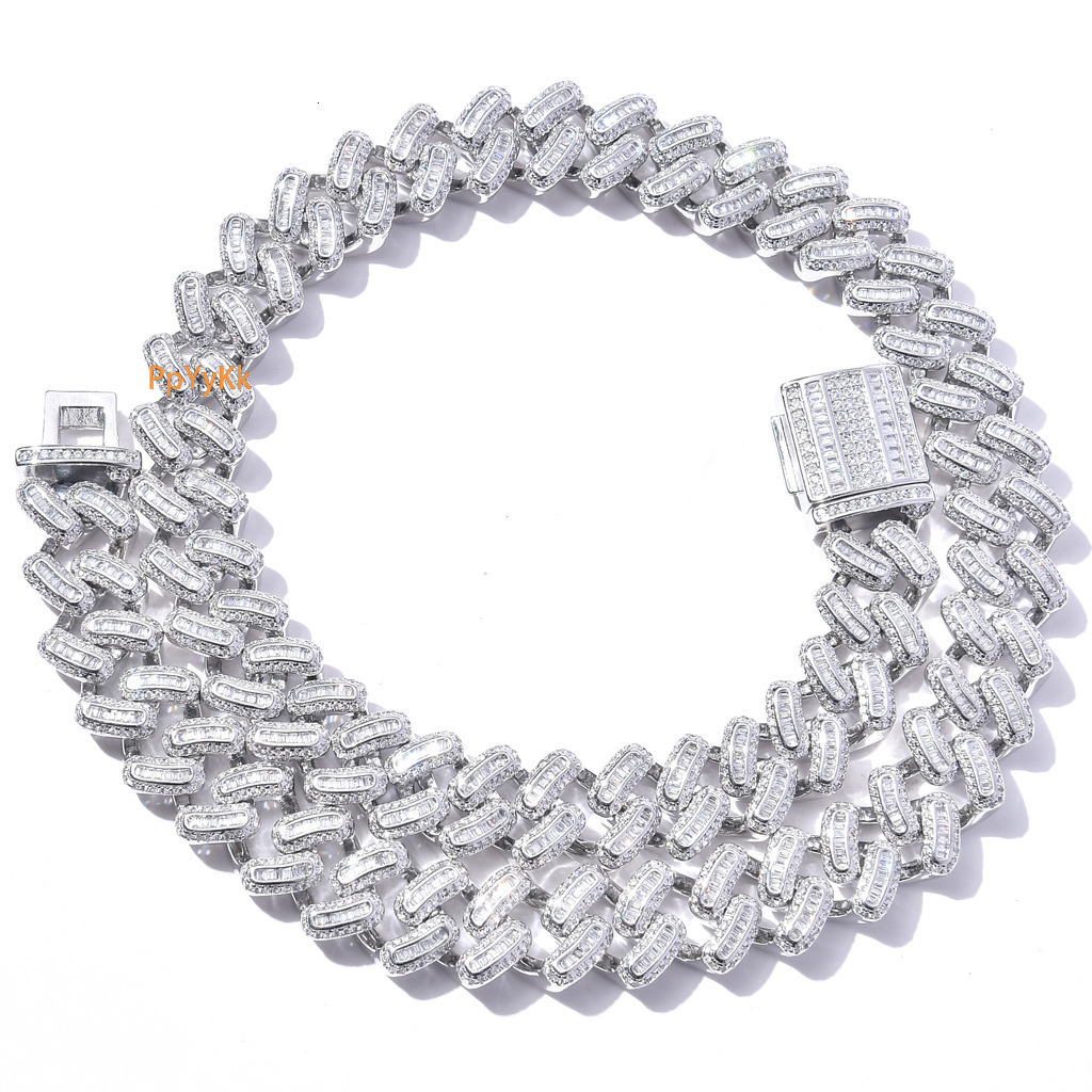 Hiphop VVS Moissanite Jewelry 15mm Cuban Necklace Men Streetwear Hiphop Fashion Accessory Pass the diamond tester