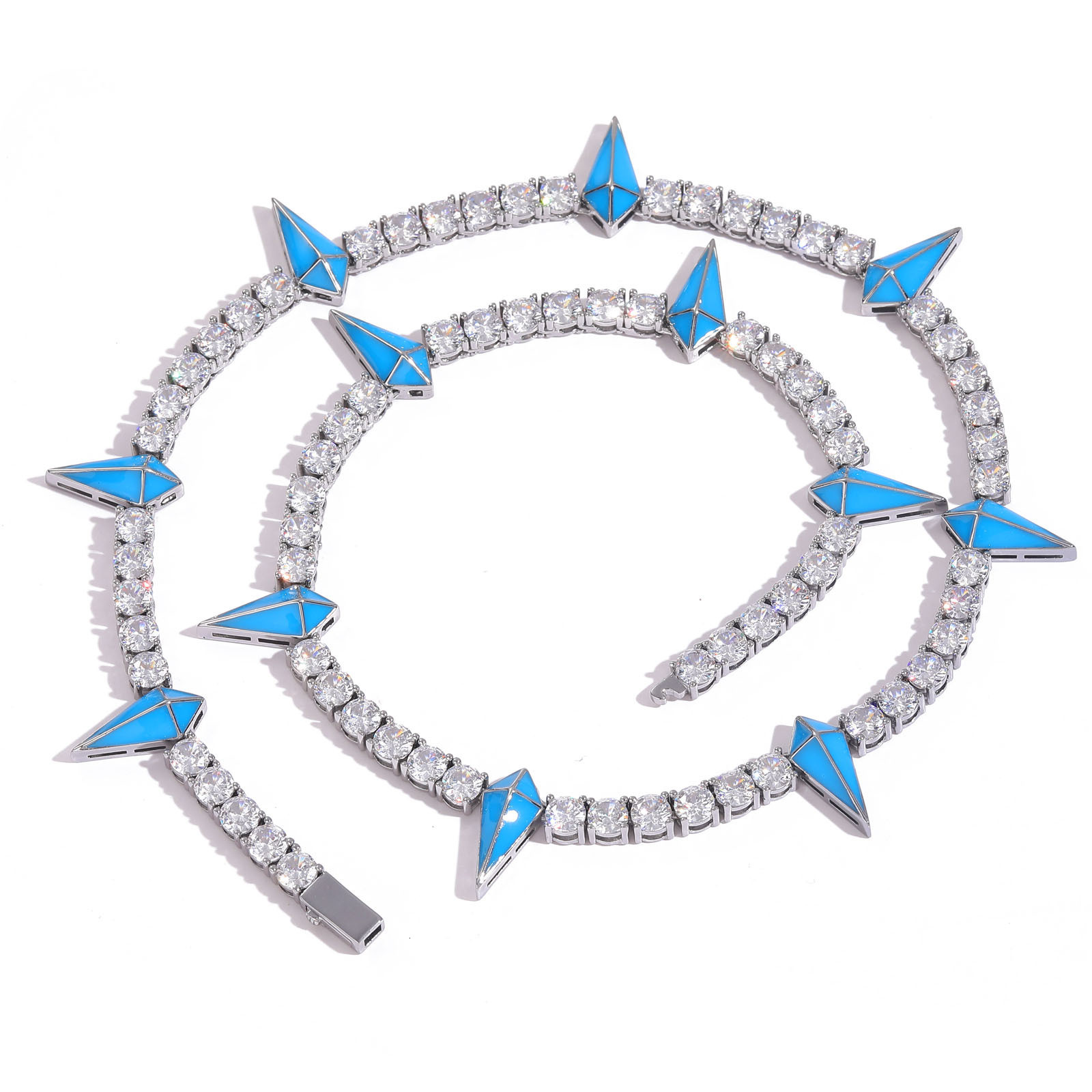 New Black Panther Style Men's 5mm Tennis Chain Design VVS Moissanite Spiked Luxury Accessory Necklace Pass the diamond tester