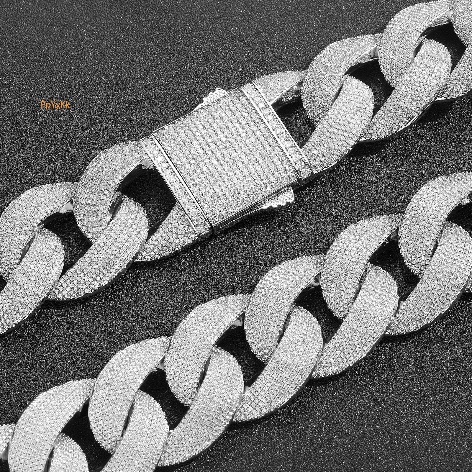 Hip Hop 35MM Spring Clasp Cuban Necklace VVS Moissanite Extra Thick Bold Iced Out Necklace Pass the diamond tester