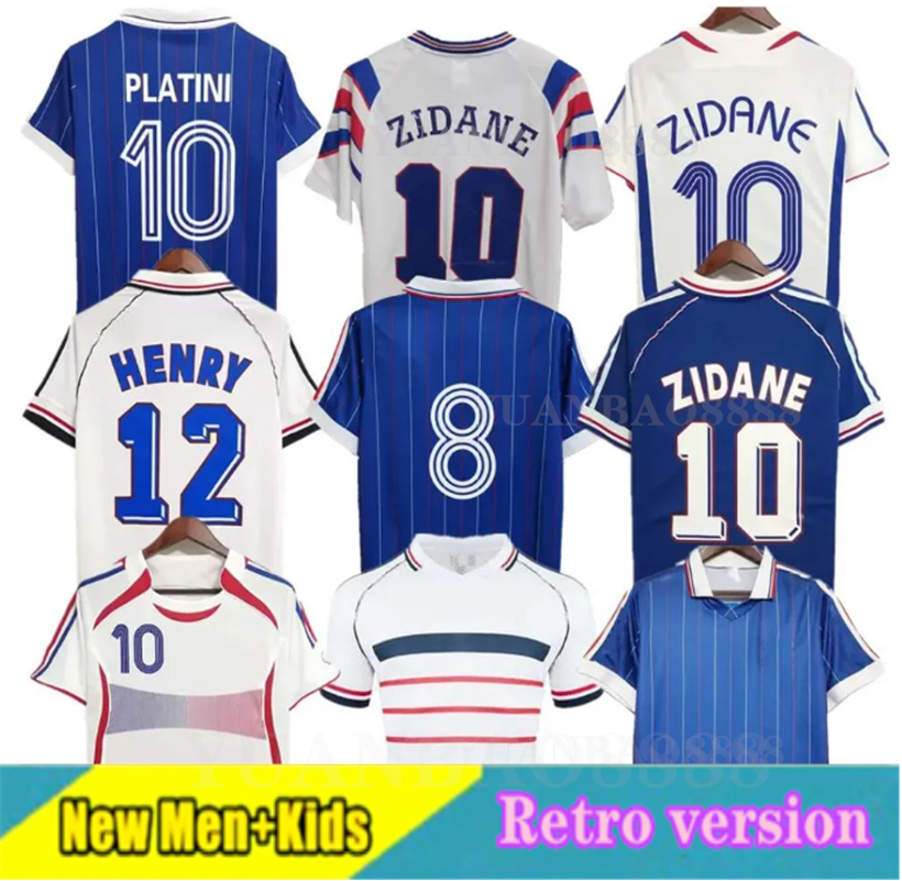 ZIDANE POGBA Vintage Soccer Jerseys French 1998 2006 PLATINI 1982 84 Classic Football Shirts GRIEZMANN KANTE Francaise MBAPPE 18 Kit kids sets uniform 8888 888