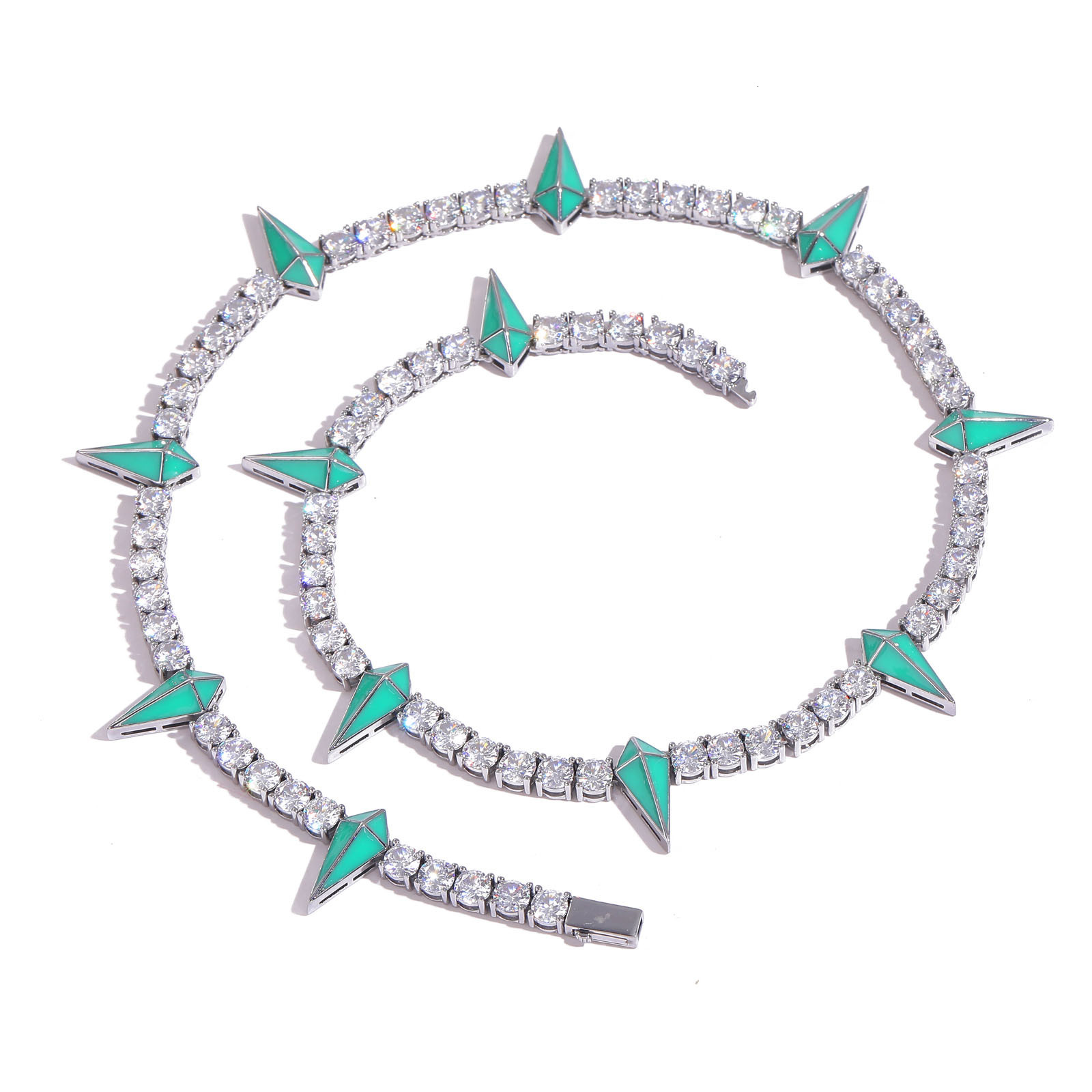 New Black Panther Style Men's 5mm Tennis Chain Design VVS Moissanite Spiked Luxury Accessory Necklace Pass the diamond tester