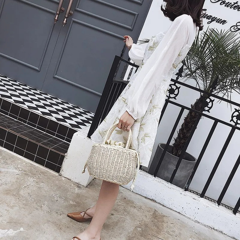 Straw Bags for Women Summer Rattan Bag Handmade Woven Beach Bohemia Handbag Bolsos Fashion Basket Tote Purse 250627