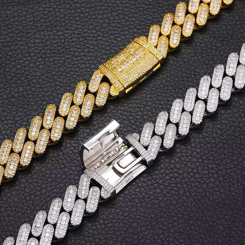 Elegant Womens 18K Gold Plated Cuban Chain Necklace with Zircon Gemstone Copper Jewelry In-Stock