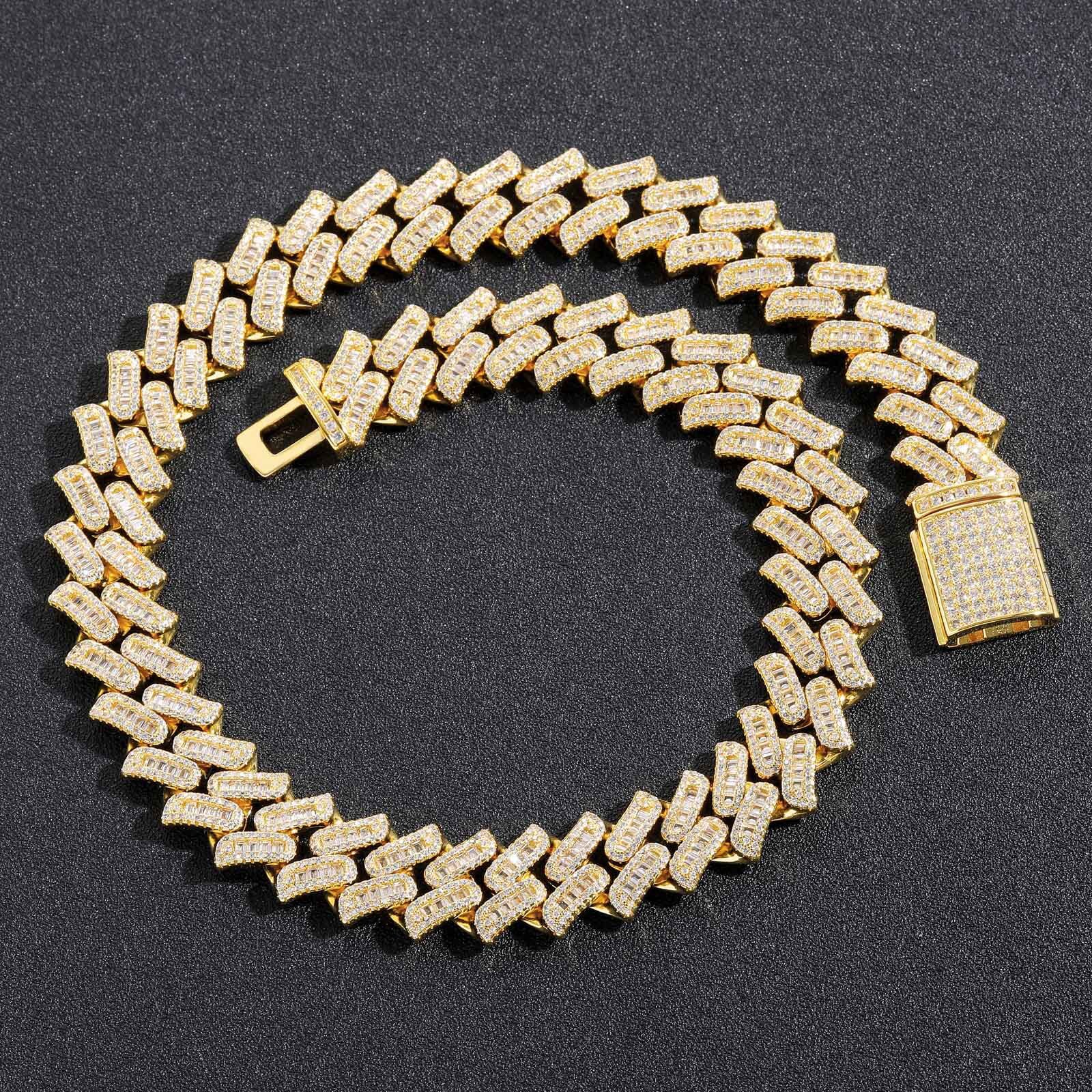 Hip Hop 16MM Thorn Cuban Link Chain T-Cut Moissanite with Miami Clasp Men's Trendy Necklace Iced Out Premium Quality Pass the diamond tester