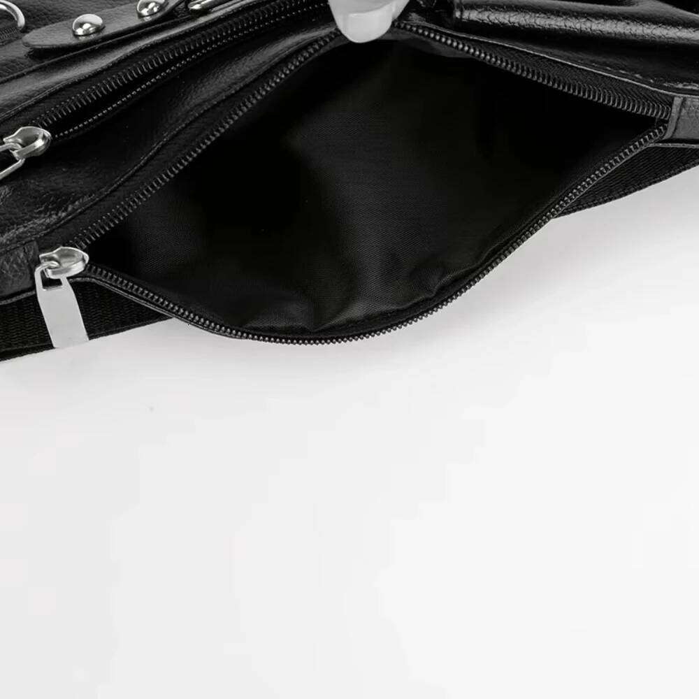 Trendy PU Leather Waterproof Waist Korean Lightweight Travel Casual Nylon Crossbody Bag