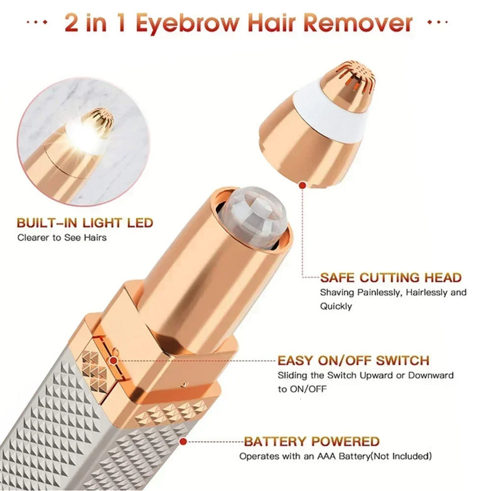 Electric Razor for Women 4 In 1 Lady Shaver Eyebrow Trimmer Nose Hair Epilator Rechargeable Eyebrow Trimmer Hair Removal 250627