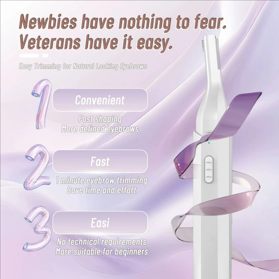 Professional Rechargeable Eyebrow Trimmer for Women - Painless Auto-Adjusting Facial Hair Remover Brow Grooming Kit 250627