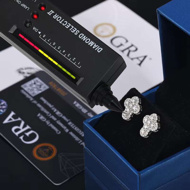 Cross-border S925 Silver Moissanite Earrings Flower Cross Earrings Niche High-end Sense Earrings Fashion Ear Jewelry In Stock