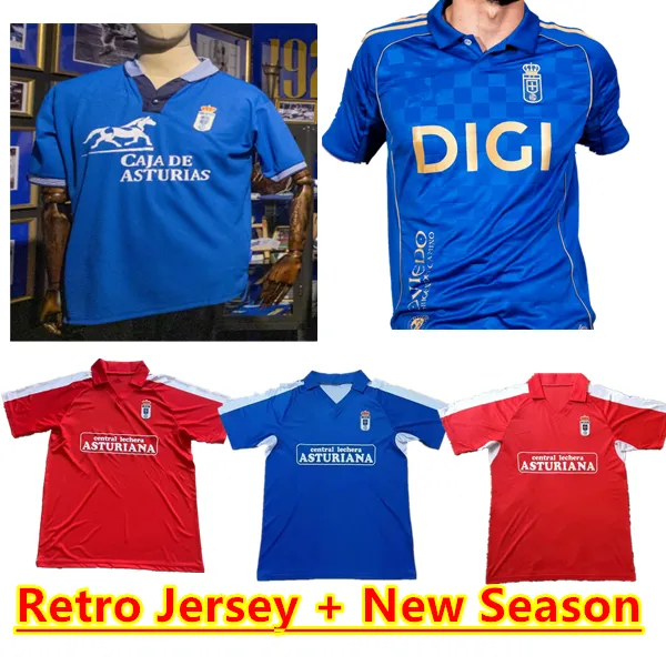 25 26 Real Oviedo Mens Soccer Jerseys Jimmy Javi Mier Borja.S Daniel Aceves S.CAZORLA Home Blue Away 2025 2026 Football Shirt Short Sleeve U Otlgh Retro 90/91 96/97