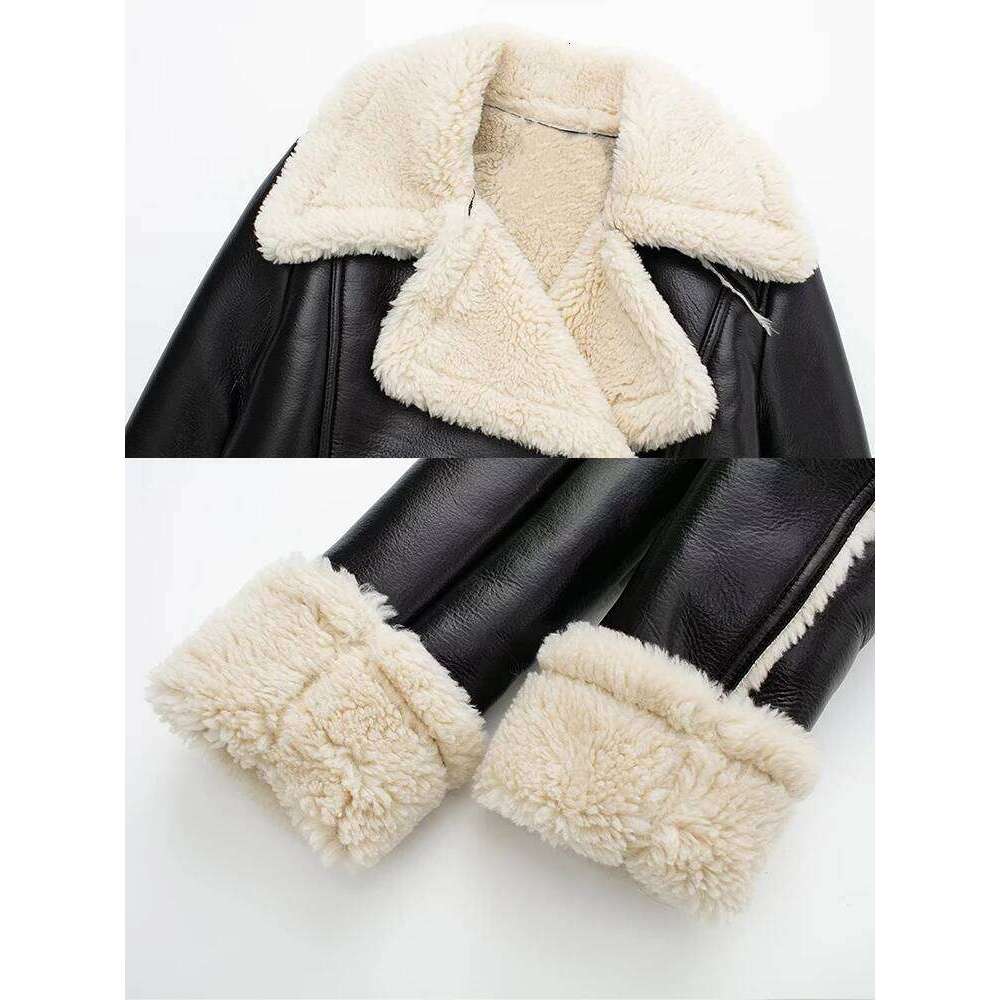 hoodie hoodie hoodie Suninheart Fashion Double Sided Short Jacket Women Warm Thick Lapel Lambswool Coat Autumn Winter Vintage Female Fleece Tops jacke