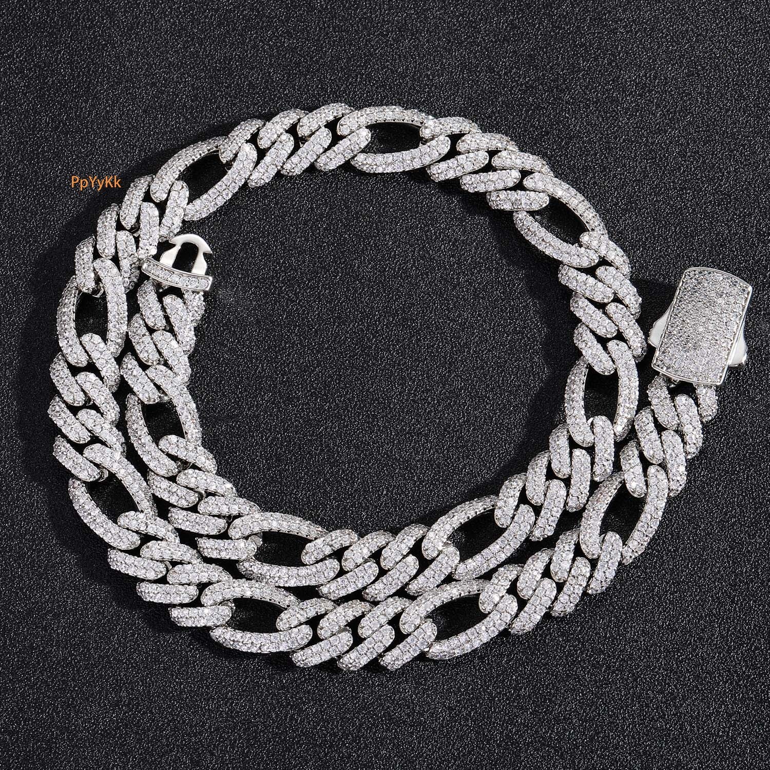 Hiphop Miami Cuban Link Chain 12mm Spring Clasp VVS Moissanite Iced Out Luxury High Quality Jewelry Pass the diamond tester