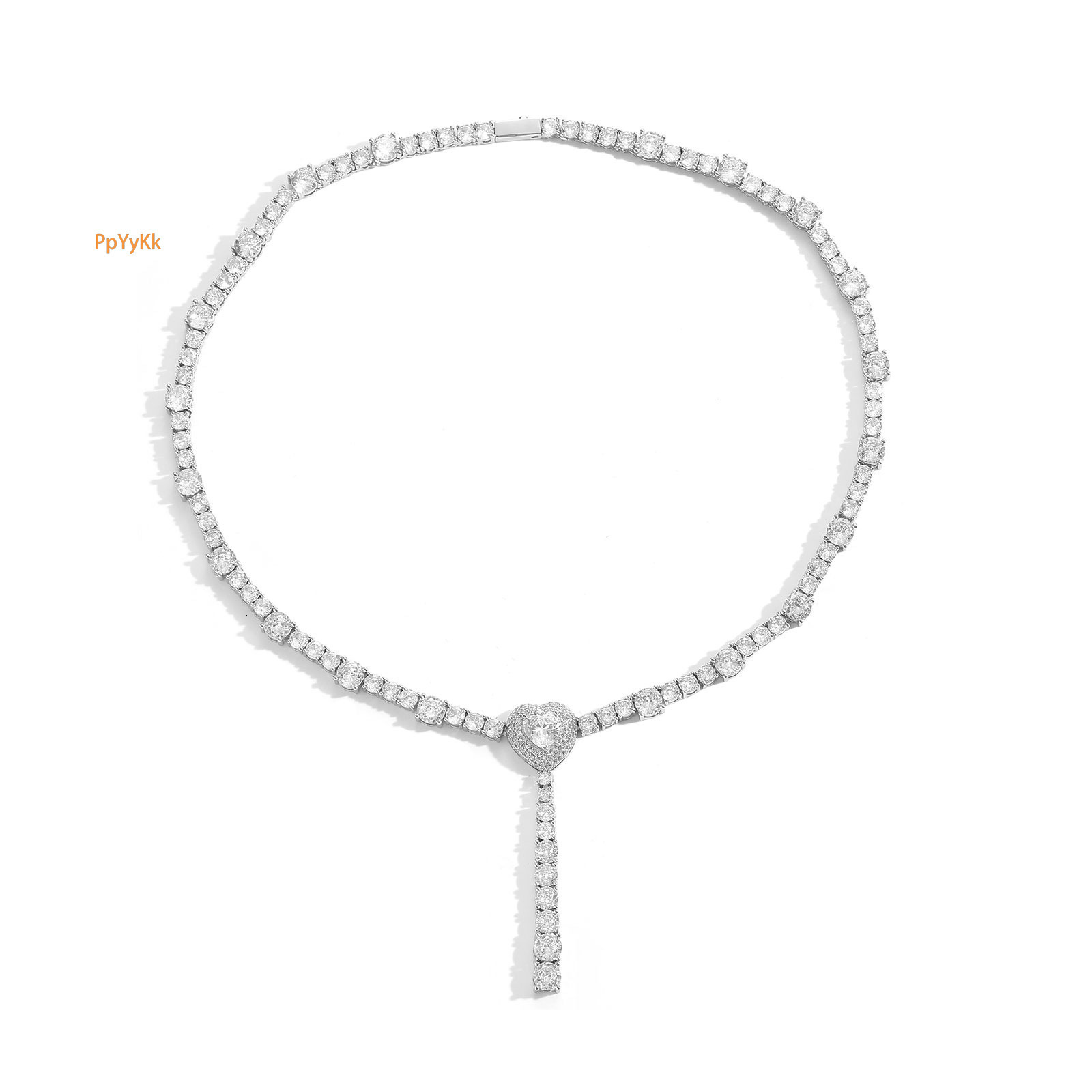 Luxury Jewelry Hip Hop Heart Tennis Chain Necklace Layered Iced Out Unisex Hip Hop Bling Bling Necklace Trendy Accessory Pass the diamond tester