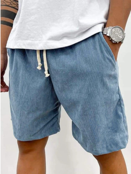 2025 European And American Spring/summer Solid Color Drawstring Designer Summer Shorts Pants Corduroy Casual Shorts Men's Shorts Casual Pants