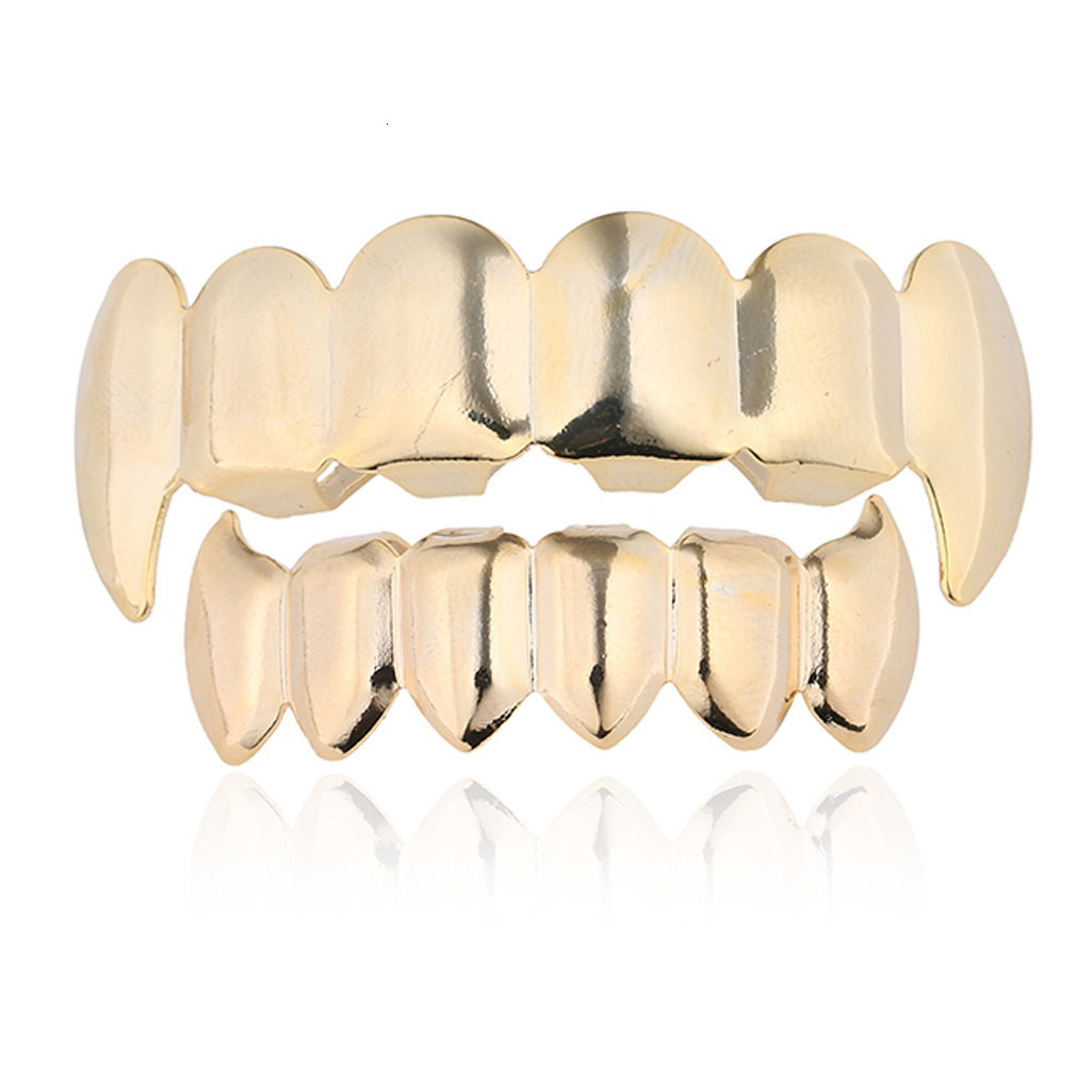 New Arrival 18K Gold Plated Vampire Fangs Hip Hop Grillz Luxury High Quality Statement Rapper Costume Accessories