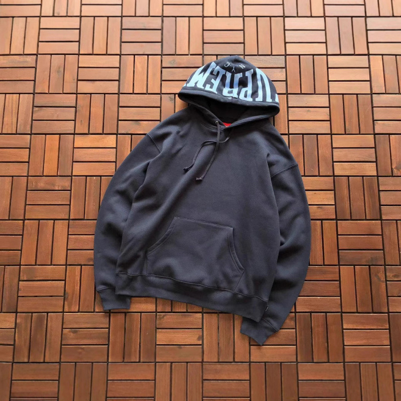 Satin Appliqu Hooded Sweatshirt American Street Style Brand Letter Embroidery Hoodie for Men
