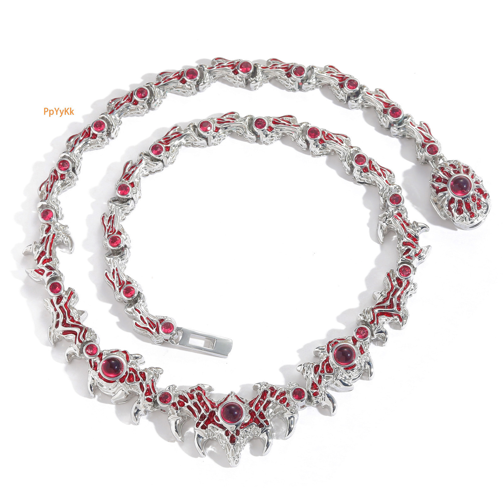New Spike Parasitic Red Eye Thorn Iced Out Exaggerated Hip Hop Mens Creative Accessory Bling Bling Necklace Pass the diamond tester