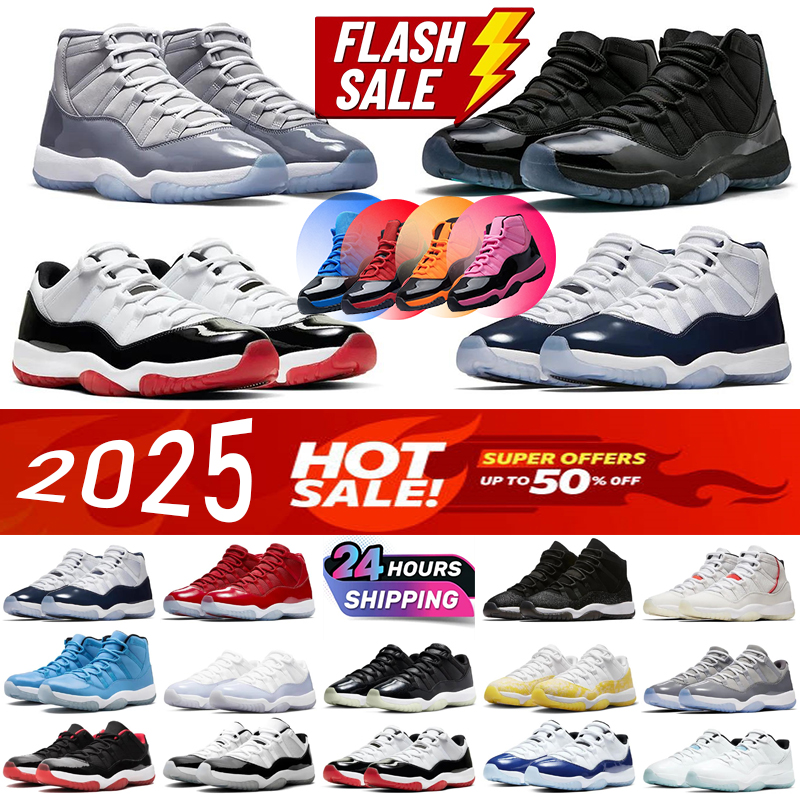 Designer 11 Shoe 11s Basketball Shoes For Men Women Blue Cherry Low Cement Green Snakeskin Bred Rose Gold Outdoors Sneakers Trainers Sports Outdoor Trainers 36-47