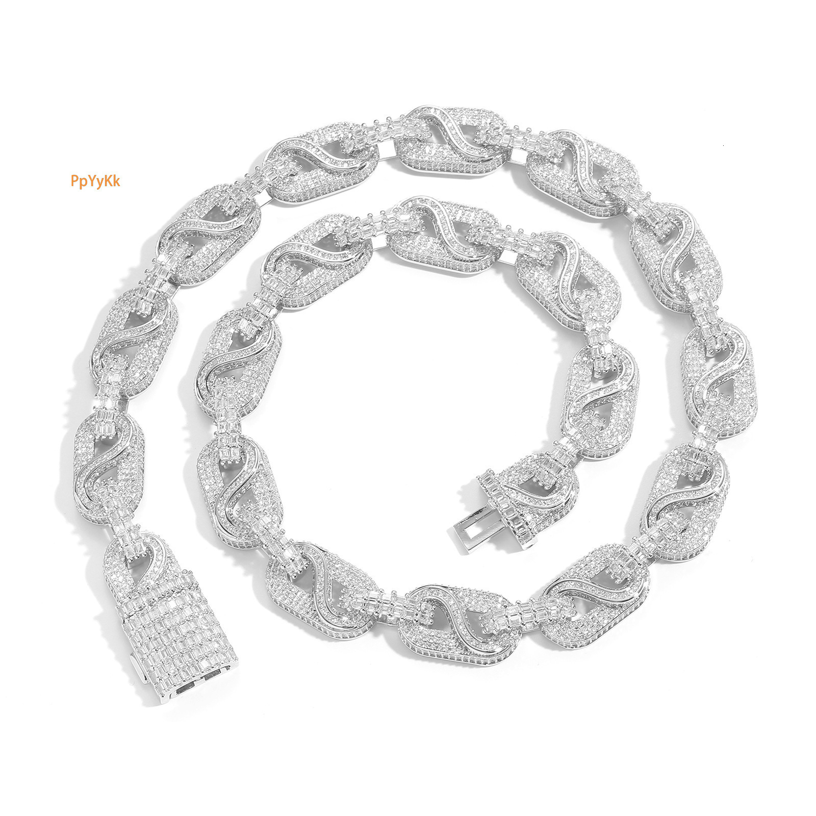 Luxury Moissanite New Iced Out Circular Necklace Trendy Hip Hop Men's Jewelry Pass the diamond tester