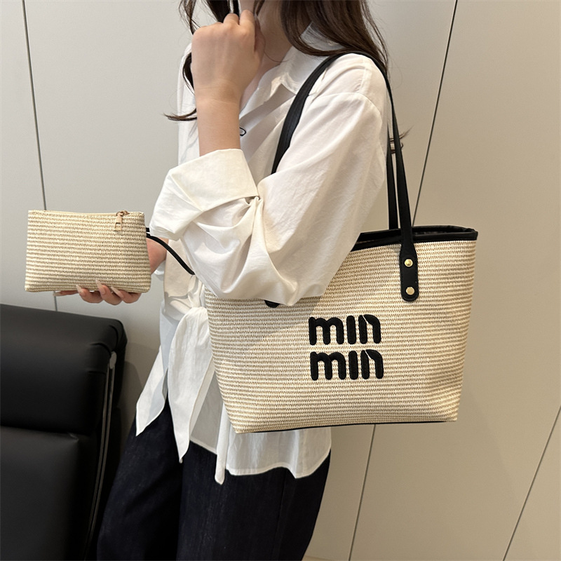 Designer Bag New 2025 Women's Straw Tote Bag, Boho Chic Bucket Style, Crossbody Shoulder Bag, High-End Fashion Versatile Free Shipping