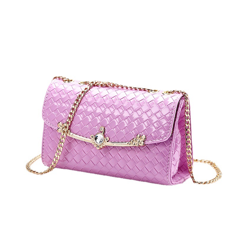 High-quality messenger bag New diamond messenger bag Small square bag Trend woven shoulder bag Women's chain bag