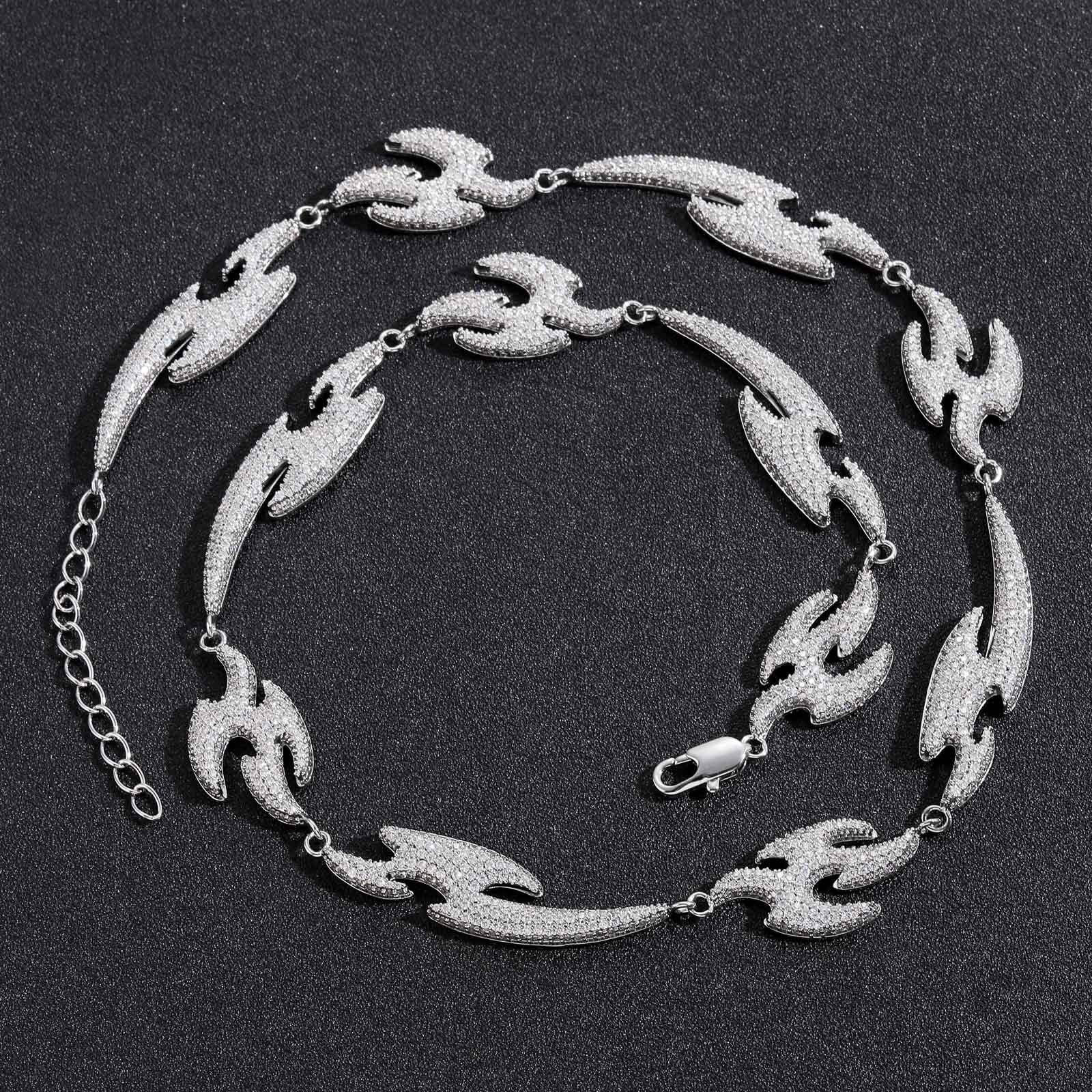 New Arrival Unisex Hip Hop Swallow Necklace Iced Out Moissanite High Quality Geometric Asymmetrical Personalized Necklace Accessory Pass the diamond t
