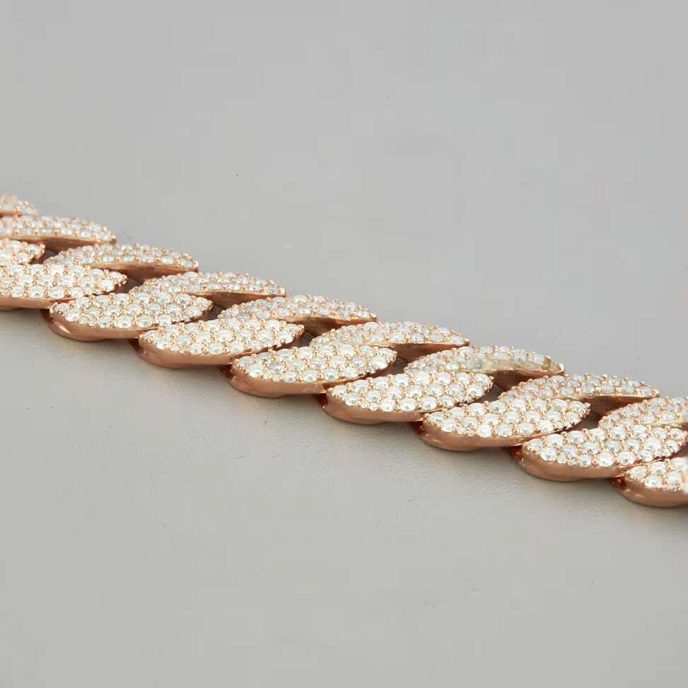 Fully Iced Out 18k Yellow Gold Plated 18 Stainless Steel Moissanite Diamond Hip Hop Chain Necklace Luxury Jewelry