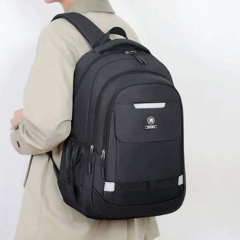 Fashion Large Travel Compartment Business Bag Outdoor Sports Men's Black Storage Backpack